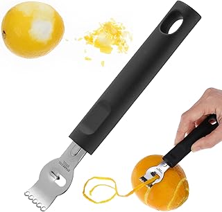 Nogeqi Edelstahl Zitronen Zestenreißer, Zitronenschäler, Zitronen Zester Schäler Orangen Zeste…
