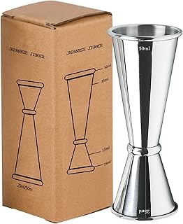 Cocktail Jigger Spirituosenmessbecher, doppelte Messbecher-Nutzung, 304 Edelstahl, 30 ml/60 ml Me…