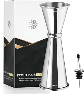 Cocktail Jigger Dual Spirit Measure Cup – 304 Stainless Steel 30ml/60ml Measuring Cup for Bar Hom…