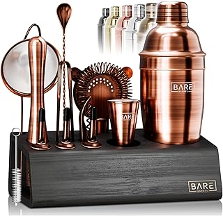 Bare Mixology Barkeeper-Set, Bar-Set, 14-teiliges Martini-Cocktail-Shaker-Set, professionelle Bar…