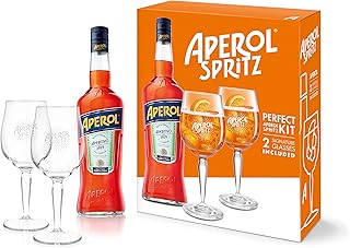 Aperol Aperitivo Geschenkset – 1 x 0,7 l – Aperol im Set mit 2 Gläsern für Spritz – 11% Vol. Al…