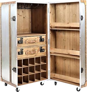 Bar Koffer Schrankkoffer Vintage Look – Kofferschrank, Barschrank, Barkoffer (Alu Design)