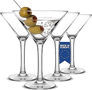 CRYSTALIA Premium Martini Gläser 4er Set 175 ml 100% BLEI FREI Martinigläser, Spülmaschinenfes…