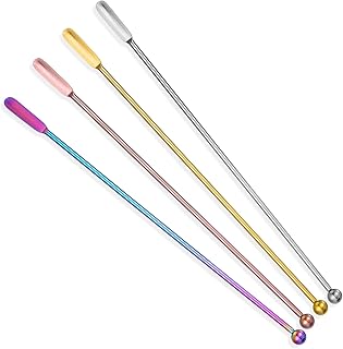 4 Stück Rührstäbchen Edelstahl Cocktailstäbchen 7.68in Cocktail Stirrers Edelstahl Rührstäb…