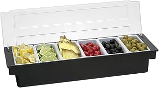 Cocktail Bar- und Zutatenbehälter mit 6 Einsätzen a 473 ml, Kunststoff, Schwarz