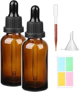 Hyber&Cara Pipettenflaschen mit Glas Pipette 2 x 100ml Braune Glasflaschen Apothekerflaschen mit …