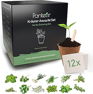 Panteer ® Anzuchtset Kräutersamen – 12er Set – Kräutergarten & Küchenkräuter – Saatgut – MAD…