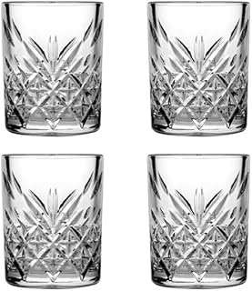 Pasabahce 52780 Shot Glas Stamper Timeless im Kristall-Design, Höhe 6,2 cm~65 ml, 4 Stück, Retr…