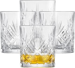 SCHOTT ZWIESEL Whiskyglas Show (4er-Set), anmutige Tumbler für Whisky mit Relieff, spülmaschine…
