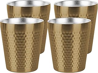 Isolierter Edelstahlbecher, doppelwandig, stapelbare Metallbecher zum Trinken, wiederverwendbare …