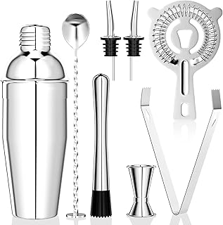 Newaner 750 ML Cocktail Set, 8 stück Edelstahl Shaker Mixer, professionelle Barkeeper zubehör, …