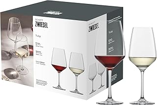 Schott Zwiesel 8er Gläserset Tulip, jeweils 4 Weißweingläser und Rotweingläser im Set, spülm…