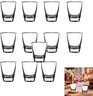 Schnapsgläser Glas, 12 Stück Schnapsgläser, 35ml Eierförmiges Weinglas, Hartglasbecher, Shotg…