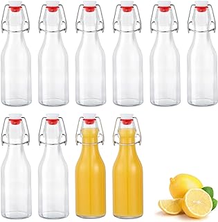 Glasflaschen 250ml mit Bügelverschluss, 10 Stück Kleine Flaschen Zum Befüllen, Bügelflasche z…