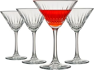 Pasabahce Martini-Gläser im Vintage-Stil, 4er-Set, Cocktailbecher, 213 ml, Vintage-Coupe-Gläser…
