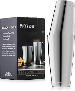 WOTOR Boston Cocktail Shaker Set, 530ml oz & 830ml oz Edelstahl Shaker Dosen mit Gewicht, Metall …