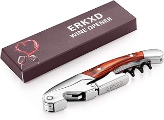 Premium Kellner-Korkenzieher All-in-One Edelstahl Weinöffner mit Rosenholzgriff Flaschenöffner,…