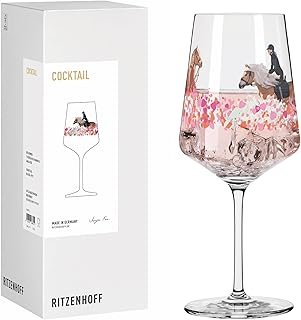 RITZENHOFF 8084012 Cocktail Glas 500 ml, Serie Reitgold – Anja Fee Edition mit eleganter Pferdesz…
