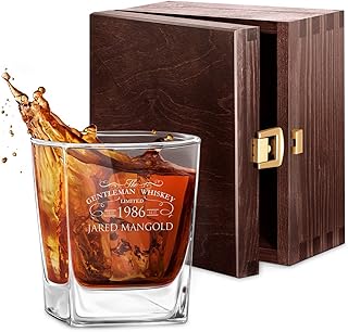 Maverton Whisky Glas – 250 ml – Whiskyglas mit Gravur – mit Namen und Datum – personalisierte Ges…