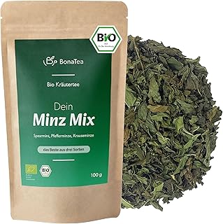 Bio Minz Mix mit Pfefferminze, Spearmint und Krause Minze – Loser Abgestimmter Minztee aus 3 Minz…