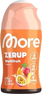 MORE Zerup, Multifrucht, 65 ml, für bis zu 8 l Fertiggetränk, zuckerfreier Sirup mit echten Fru…