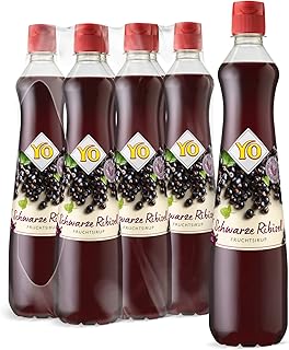 YO Sirup Schwarze Johannisbeere (6 x 700 ml) – 1x Flasche ergibt bis zu 6 Liter Fertiggetränk …
