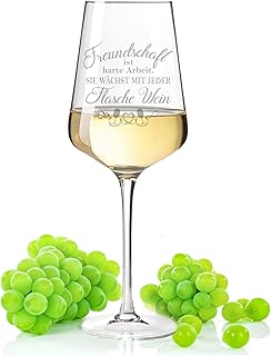 Leonardo Weinglas mit Gravur – Freundschaft ist harte Arbeit – lustiges Spruchglas als Geschenk f…