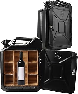 20L Kanister Bar, Männer, Abschließbare Minibar – Jerrycan 4 Fächern schwarzer Metall Mobile B…