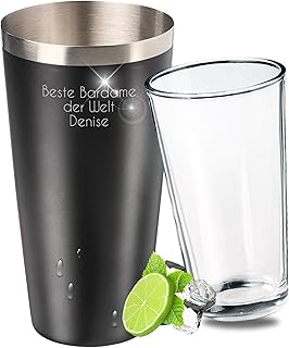 Personalisierter Boston Shaker mit Glas 700 ml – Geschenkidee für Männer & Frauen – Cocktailsha…