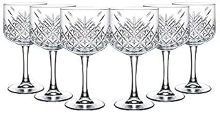 Pasabahce 440237 Gin Cocktail Glas „Timeless“ im Kristall-Design, Höhe ca. 20 cm, 6er Set au…