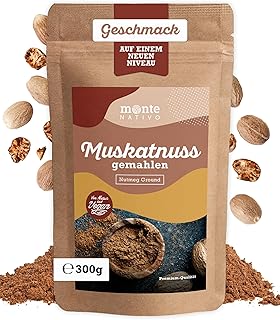 Muskatnuss gemahlen Monte Nativo (300g) – Fein gemahlene Muskatnüsse – Nutmeg – Schonend getrock…