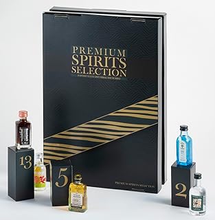 Premium Spirituosen Adventskalender | Whisky, Gin, Rum, Likör | 24 Miniaturflaschen inklusive Bo…
