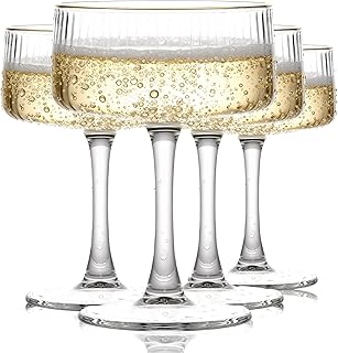 Sektgläser – 4er Set, je 260 ml, Champagnergläser Sektkelche Glas Sektglas Cocktailgläser Wein…