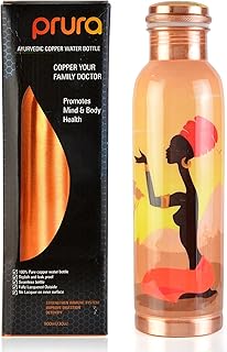 Wasserflasche aus reinem Kupfer – auslaufsicheres, ayurvedisches Trinkgefäß aus Kupfer für S…