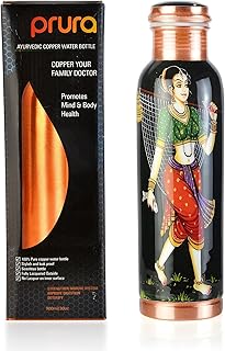 Wasserflasche aus reinem Kupfer – auslaufsicheres, ayurvedisches Trinkgefäß aus Kupfer für S…