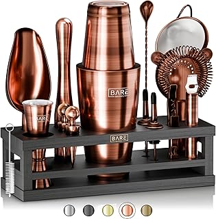 BARE BARREL® Mixology Barkeeper-Set Bar-Set | 16-teiliges Cocktail-Shaker-Set | Martini-Barware …