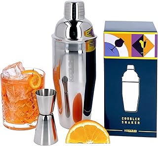 Cobbler Shaker Cocktail Messbecher cl, Profi Cocktailshaker Edelstahl Einzeln, Alkohol Messbecher…