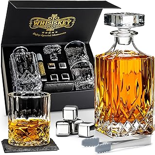 WHISISKEY Whiskey Karaffe Set – Whiskey Geschenkset – Geschenke für Männer – Männergeschenke G…