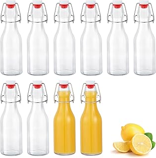 Glasflaschen 250ml mit Bügelverschluss, 10 Stück Kleine Flaschen Zum Befüllen, Bügelflasche z…