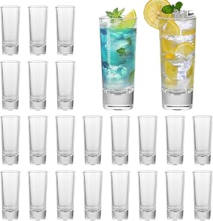24 Stück Shotgläser 6,5cl/65ml, Schnapsgläser Glas, Shot Gläser, Kurze Gläser, Pinchengläse…