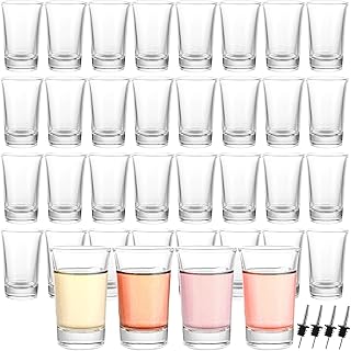 WOPPLXY 36 Stück Shotgläser, 47ml Transparent Schnapsgläser mit 4 Stück Gießer, Glas Shot Gl…