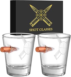 Personalisierte Glas-Schnapsgläser, 60 ml, 2er-Set mit Geschenkbox, für Tequila, Wodka, Espress…