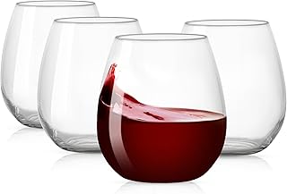 HAHASHOW Plastik Weingläser 4er Set Unzerbrechlich Tritan Kunststoff Weingläser ohne Stiel 18oz…