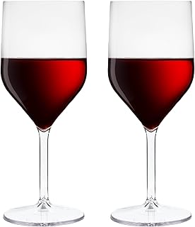 Weingläser aus Plastik, 2 Stück, 25cl, spülmaschinenfest, unzerbrechlich, BPA-frei, Verwendung…