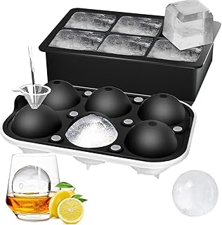 Rottay Eiswürfelform Silikon, XXL 45mm Eiskugelform 48mm 6-Fach 2-Set Eiswürfelformen Ice Cube …