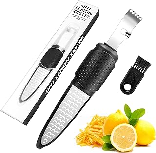 Zitronen Zester Schäler, 4 in 1 Zitronen Zester und Käsereibe, Zestenreißer Käsereibe, Parmes…