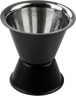 Fackelmann Cocktail Messbecher Specter in Matt Schwarz & Silber – Beidseitig verwendbar 2cl & 4…