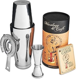 Professionelles Cocktail-Shaker-Set – Boston Shaker, Sieb & Japanischer Jigger | Inkl. exklusiv…