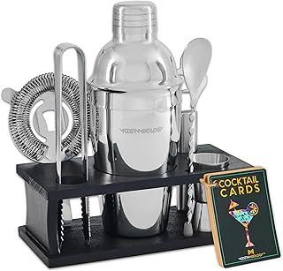 Mixology & Craft Cocktail Set – 8-teiliges Cocktail Shaker Set mit Shaker aus Edelstahl und Bar Z…