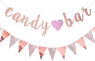 Candy Bar Girlande & Zubehör Set – Candy Bar Deko für Hochzeit, Candybar Schild & Wimpelkette, …